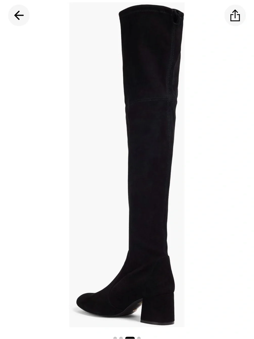 Stuart Weitzman Black Suede Over-the-Knee Block Heel Boots